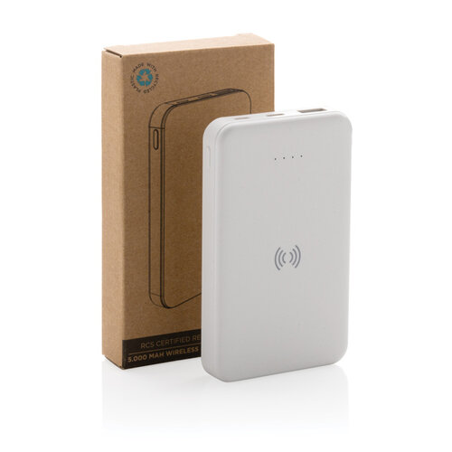 DeBle RCS gerecyclede 5.000 mAh draadloze powerbank bedrukken met logo