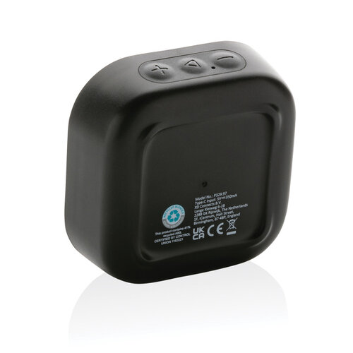 RCS gerecycled plastic Soundbox 3W speaker P329971 met logo bedrukken DeBle