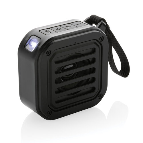 Sunwave solar speaker gerecycled plastic P331031 met logo bedrukken DeBle