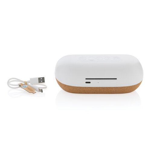 Oregon gerecycled plastic en kurk 10W speaker P329619 met logo bedrukken DeBle