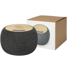 Ecofiber Bluetooth® speaker en draadloos oplaadstation van bamboe/RPET