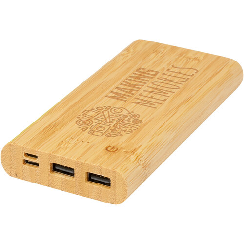 DeBle Tulda Bamboe Powerbank 10.000 mAh 12432306 met lasergravure