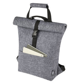 Felta fietstas van GRS gerecycled vilt met opgerolde bovenkant 13 l