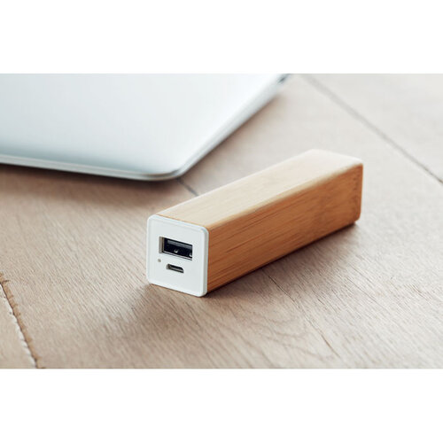DeBle compacte bamboe powerbank bedrukken met logo