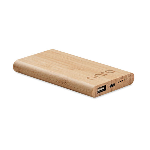 DeBle Arenapower C 4000 mAh bamboe USB-C powerbank bedrukken