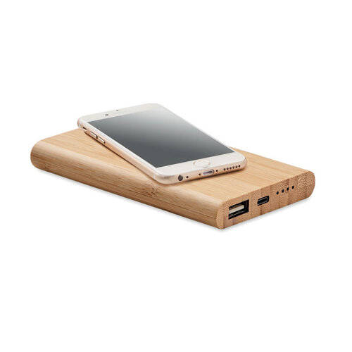 DeBle Arenapower C 4000 mAh bamboe USB-C powerbank bedrukken