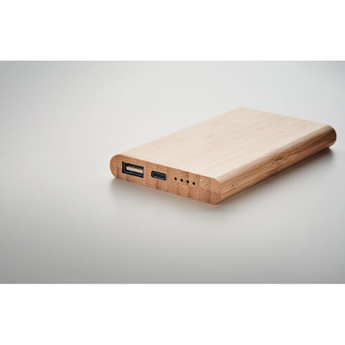 DeBle Arenapower C 4000 mAh bamboe USB-C powerbank bedrukken