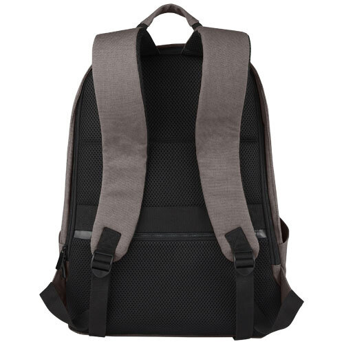<p>Wil je een <strong>Joey GRS laptoprugzak graveren met logo</strong>? De 120678 is een 18 liter laptoprugzak van stevig GRS-gerecycled canvas met een gewatteerd vak voor laptops tot 15,6 inch en een apart tabletvak. Het verborgen achtervak, de overzichtelijke binnenzijde en het metalen plaatje voor lasergravure maken dit model interessant voor zakelijk dagelijks gebruik.</p> <p> </p> <h2>GRS-gerecycled canvas van 330 g/m²</h2> <p>De Joey is gemaakt van canvas met een materiaalgewicht van 330 g/m². De samenstelling bestaat uit 80% GRS-gecertificeerd gerecycled katoen en 20% katoen. De binnenzijde is afgewerkt met een GRS RPET-voering.</p> <p>Het canvas geeft de rugzak een wat natuurlijkere en minder technische uitstraling dan veel traditionele polyester laptoprugzakken.</p> <p> </p> <h2>Gewatteerd laptopvak voor 15,6 inch</h2> <p>Het gewatteerde laptopvak biedt ruimte aan laptops tot 15,6 inch. Daarnaast heeft de Joey een aparte tablethoes, zodat laptop en tablet ieder een eigen ple