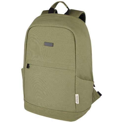 <p>Wil je een <strong>Joey GRS laptoprugzak graveren met logo</strong>? De 120678 is een 18 liter laptoprugzak van stevig GRS-gerecycled canvas met een gewatteerd vak voor laptops tot 15,6 inch en een apart tabletvak. Het verborgen achtervak, de overzichtelijke binnenzijde en het metalen plaatje voor lasergravure maken dit model interessant voor zakelijk dagelijks gebruik.</p> <p> </p> <h2>GRS-gerecycled canvas van 330 g/m²</h2> <p>De Joey is gemaakt van canvas met een materiaalgewicht van 330 g/m². De samenstelling bestaat uit 80% GRS-gecertificeerd gerecycled katoen en 20% katoen. De binnenzijde is afgewerkt met een GRS RPET-voering.</p> <p>Het canvas geeft de rugzak een wat natuurlijkere en minder technische uitstraling dan veel traditionele polyester laptoprugzakken.</p> <p> </p> <h2>Gewatteerd laptopvak voor 15,6 inch</h2> <p>Het gewatteerde laptopvak biedt ruimte aan laptops tot 15,6 inch. Daarnaast heeft de Joey een aparte tablethoes, zodat laptop en tablet ieder een eigen ple