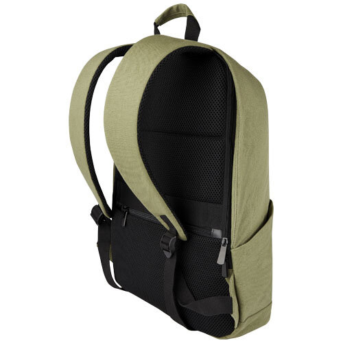 <p>Wil je een <strong>Joey GRS laptoprugzak graveren met logo</strong>? De 120678 is een 18 liter laptoprugzak van stevig GRS-gerecycled canvas met een gewatteerd vak voor laptops tot 15,6 inch en een apart tabletvak. Het verborgen achtervak, de overzichtelijke binnenzijde en het metalen plaatje voor lasergravure maken dit model interessant voor zakelijk dagelijks gebruik.</p> <p> </p> <h2>GRS-gerecycled canvas van 330 g/m²</h2> <p>De Joey is gemaakt van canvas met een materiaalgewicht van 330 g/m². De samenstelling bestaat uit 80% GRS-gecertificeerd gerecycled katoen en 20% katoen. De binnenzijde is afgewerkt met een GRS RPET-voering.</p> <p>Het canvas geeft de rugzak een wat natuurlijkere en minder technische uitstraling dan veel traditionele polyester laptoprugzakken.</p> <p> </p> <h2>Gewatteerd laptopvak voor 15,6 inch</h2> <p>Het gewatteerde laptopvak biedt ruimte aan laptops tot 15,6 inch. Daarnaast heeft de Joey een aparte tablethoes, zodat laptop en tablet ieder een eigen ple