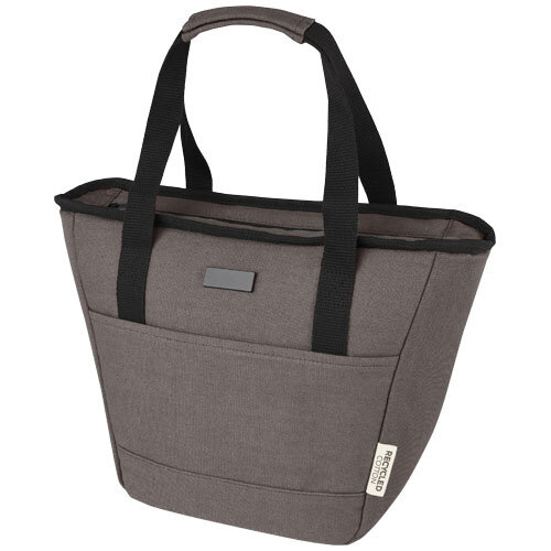 Joey GRS gerecycled canvas lunchkoeltas 6 liter met RPET-voering, PEVA-isolatie en metalen plaatje voor lasergravure bedrukken met logo