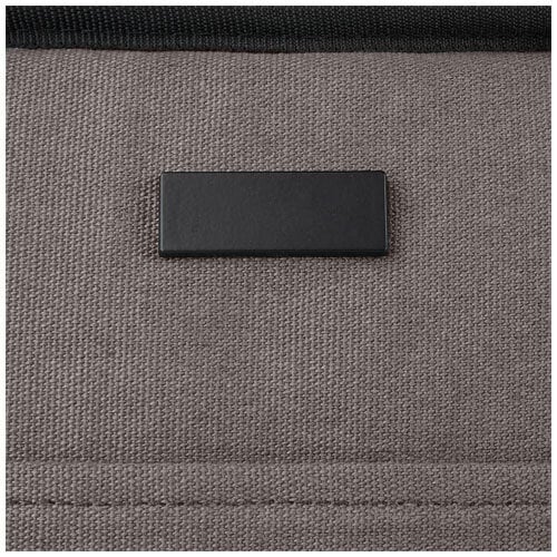 Joey GRS gerecycled canvas lunchkoeltas 6 liter met RPET-voering, PEVA-isolatie en metalen plaatje voor lasergravure bedrukken met logo
