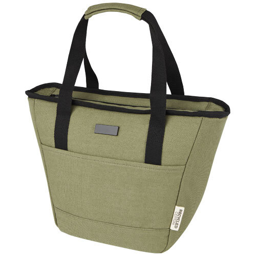 Joey GRS gerecycled canvas lunchkoeltas 6 liter met RPET-voering, PEVA-isolatie en metalen plaatje voor lasergravure bedrukken met logo