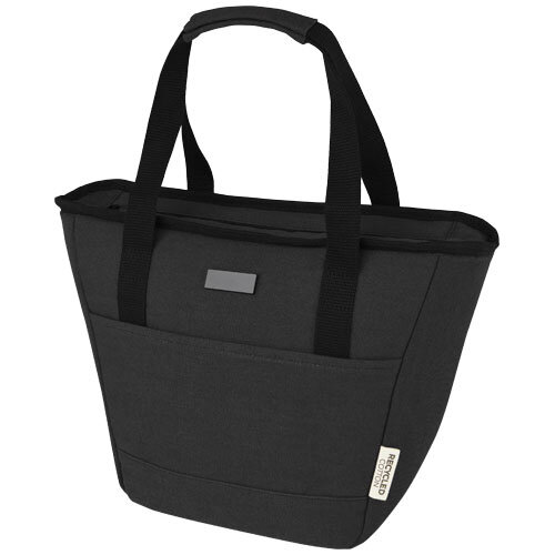 Joey GRS gerecycled canvas lunchkoeltas 6 liter met RPET-voering, PEVA-isolatie en metalen plaatje voor lasergravure bedrukken met logo