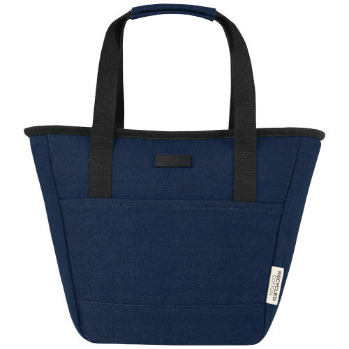 Joey GRS gerecycled canvas lunchkoeltas 6 liter met RPET-voering, PEVA-isolatie en metalen plaatje voor lasergravure bedrukken met logo