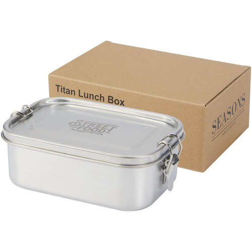 DéBlé Titan lunchtrommel van gerecycled roestvrij staal 750 ml gegraveerd met logo