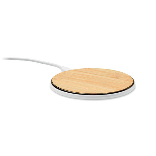 Draadloze oplader 10W in bamboe Despad + (MO6563) met logo