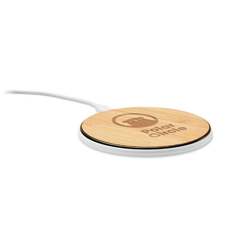 Draadloze oplader 10W in bamboe Despad + (MO6563) met logo