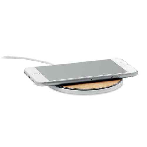 Draadloze oplader 10W in bamboe Despad + (MO6563) met logo