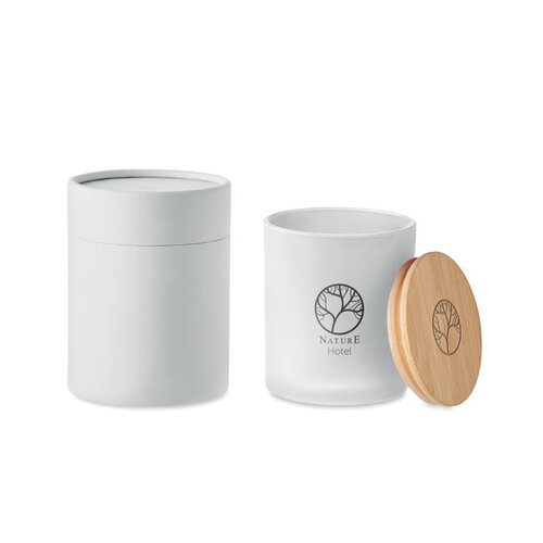 Plantaardige waskaars 120 gr Keops small (MO6612) met logo