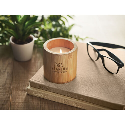 Plantaardige waskaars 160 gr Giza (MO6668) met logo