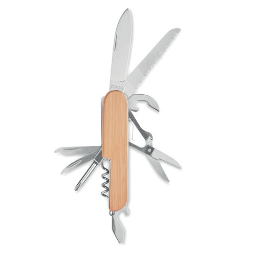Bamboe zakmes met 9 functies Lucy lux (MO9934) met logo