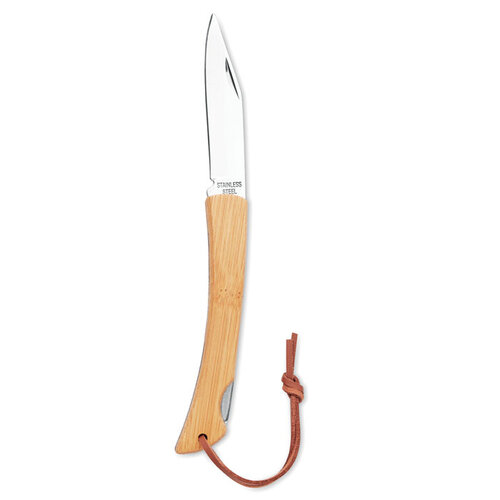 Opvouwbaar mes in bamboe Mansan (MO6623) met logo
