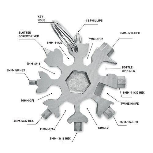Roestvrij stalen multi-tool Floquet (MO6568) met logo