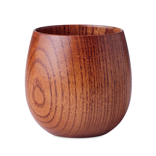 Eikenhouten beker 250 ml Ovalis (MO6553) met logo