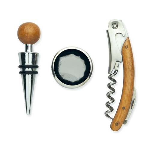 Wijnset in bamboe doosje MO8147 Sonoma