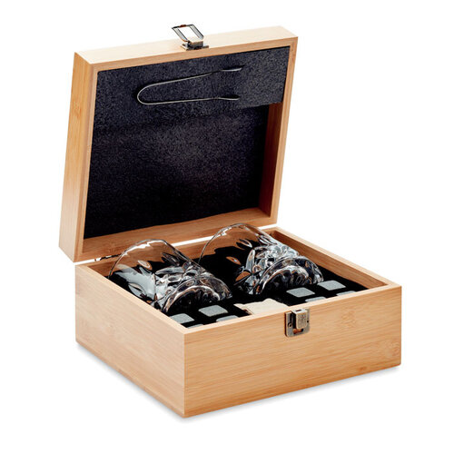 Luxe whiskey set in bamboe box MO9941 Inverness