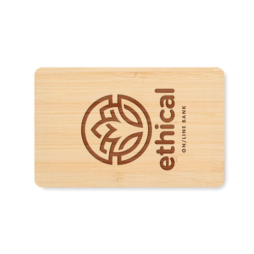 Bamboe RFID kaarthouder Custos + (MO6200) met logo
