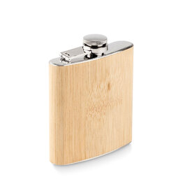 Platte bamboe heupfles 175ml MO6356 HIPHIP