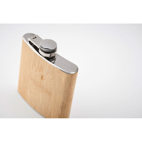Platte bamboe heupfles 175ml HIPHIP (MO6356) met logo