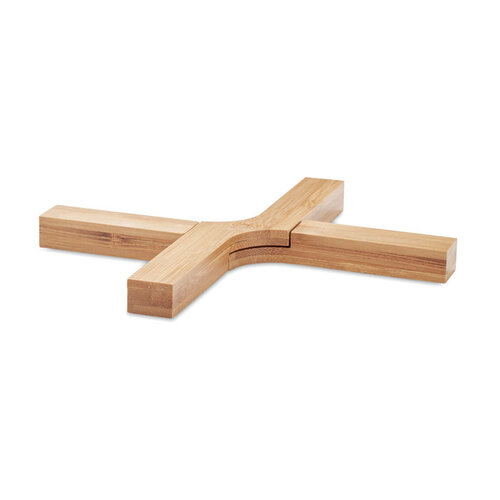 Opvouwbare bamboe onderzetter IMBA (MO6405) met logo