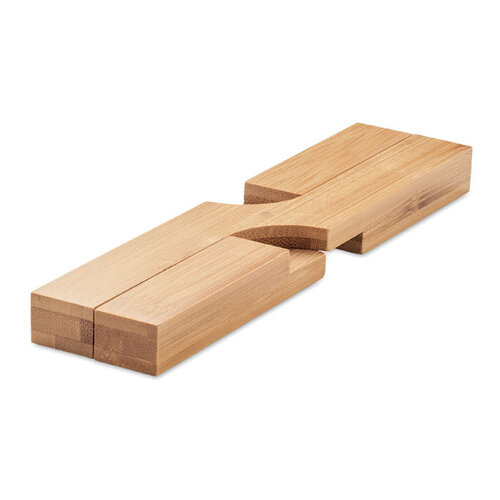 Opvouwbare bamboe onderzetter IMBA (MO6405) met logo