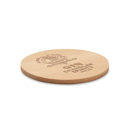 Bamboe ronde onderzetter BAYIN (MO6602) met logo