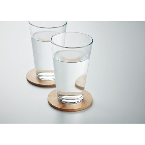 Set van 6 bamboe onderzetters BAYIN SET (MO6601) met logo