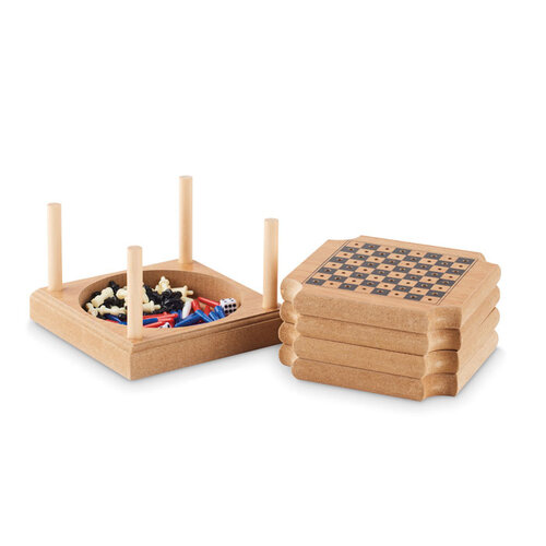 4-delig set onderzetters spel COASTGAME (MO6382) met logo