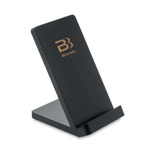 Draadloze bamboe oplaadstation Wirestand (MO9692) met logo