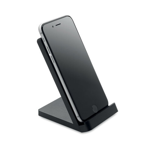 Draadloze bamboe oplaadstation Wirestand (MO9692) met logo