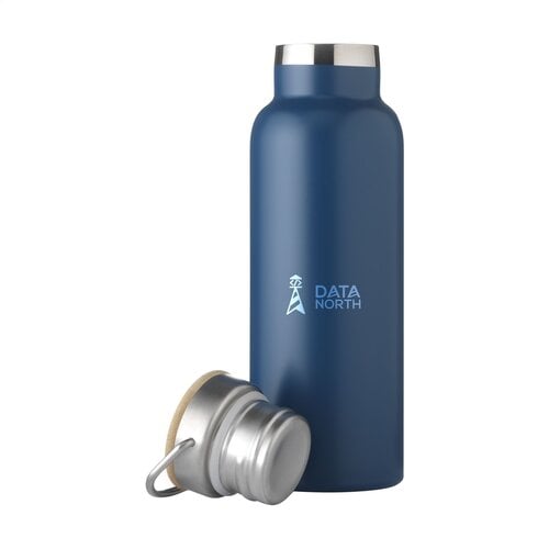 Nordvik RCS thermosfles 500 ml met bamboe dop 262347 bedrukt met logo
