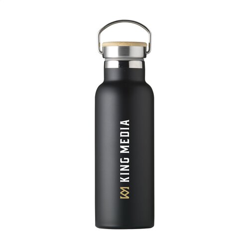 Nordvik RCS thermosfles 500 ml met bamboe dop 262347 bedrukt met logo