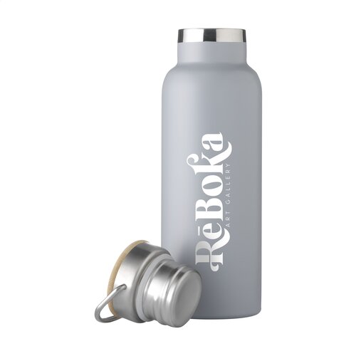 Nordvik RCS thermosfles 500 ml met bamboe dop 262347 bedrukt met logo