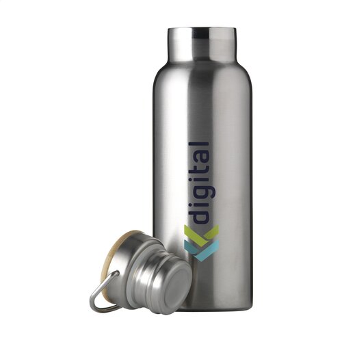 Nordvik RCS thermosfles 500 ml met bamboe dop 262347 bedrukt met logo