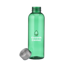 DeBle Drinkfles Senga 500 ml RPET drinkfles met RVS schroefdop en logo, duurzame waterfles