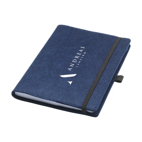 Felty GRS RPET Notebook A5 notitieboek 3889 met afneembare RPET-vilten cover, 160 gerecyclede pagina’s, pennenlus en sluitelastiek