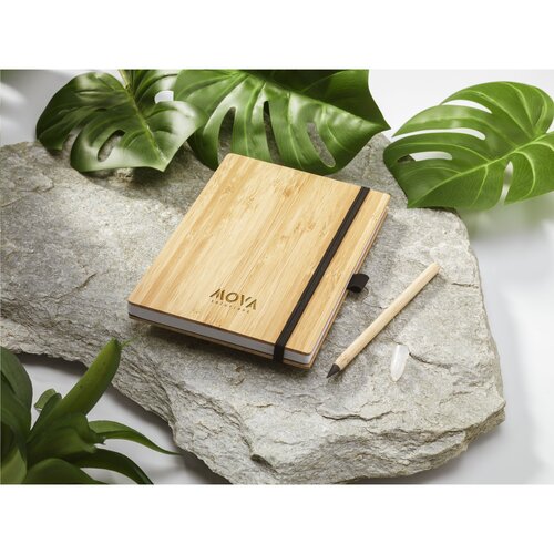 BambooPlus A5 notitieboek met inktloos potlood 263891 bedrukt met logo