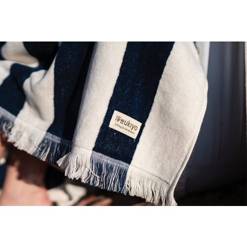 DeBle Ukiyo Aware Yukari XL strandlaken 180 x 100 cm bedrukken met logo