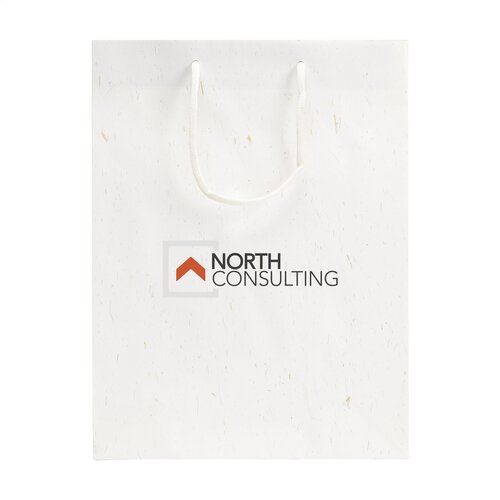 Leaf It Bag gerecycled met strovezels (180 g/m²) L bedrukken met logo